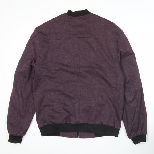 Swear & Mason Men's Purple Bomber Jacket Size M Full Zip Casual