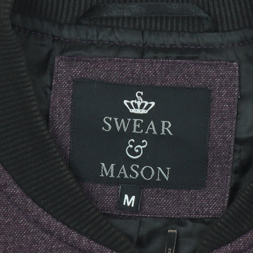 Swear & Mason Men's Purple Bomber Jacket Size M Full Zip Casual