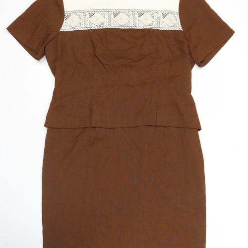Melissa Collection Petites Brown Sheath Knee Length Dress Size 12
