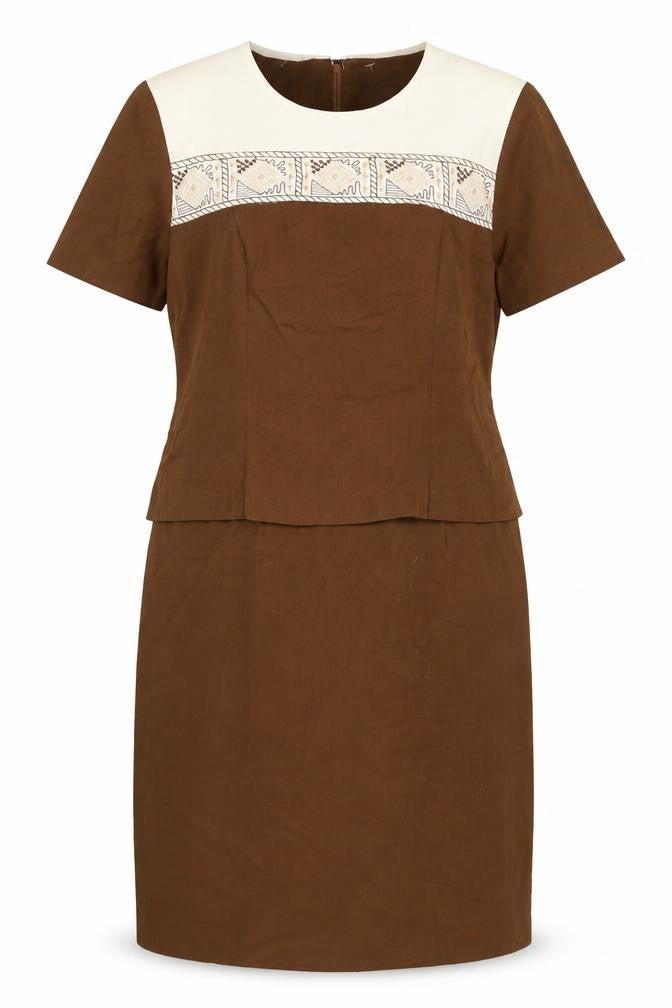 Melissa Collection Petites Brown Sheath Knee Length Dress Size 12
