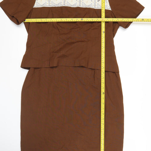 Melissa Collection Petites Brown Sheath Knee Length Dress Size 12