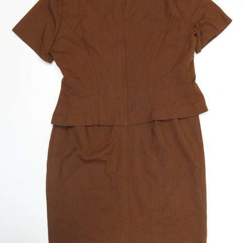 Melissa Collection Petites Brown Sheath Knee Length Dress Size 12