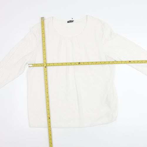 Gerry Weber Women’s White Blouse Size 16 Long Sleeve Scoop Neck