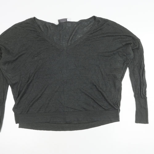 Mint Velvet Women’s Grey Size 16 V-Neck Long Sleeve Pullover Jumper
