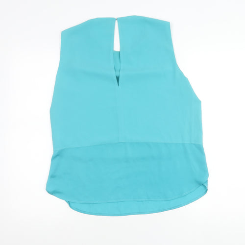 Whistles Women’s Blue Sleeveless Blouse Size 12 Scoop Neck