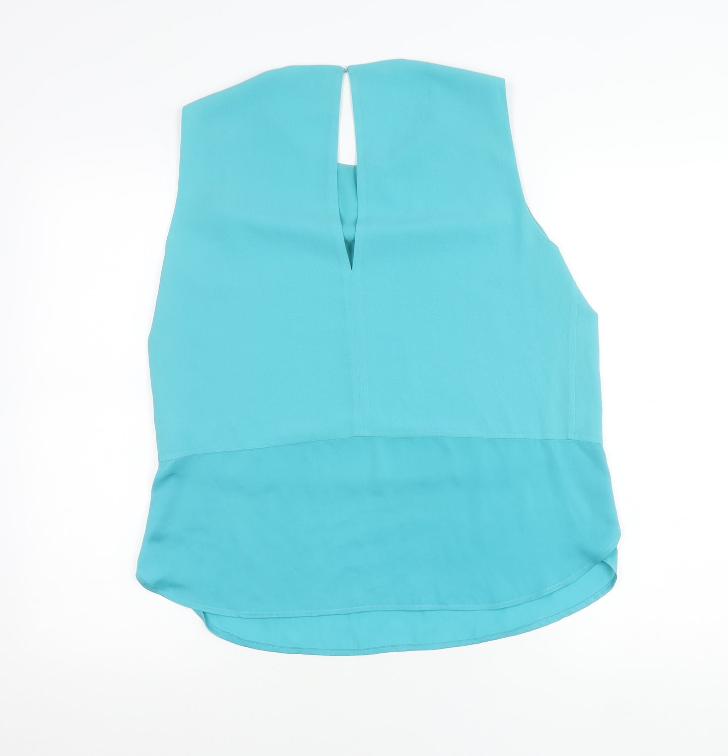 Whistles Women’s Blue Sleeveless Blouse Size 12 Scoop Neck