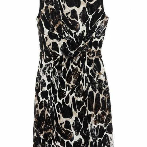 Lakeland Women’s Black Animal Print Sheath Dress Size 10 Sleeveless