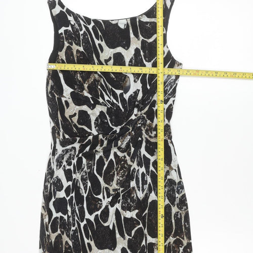 Lakeland Women’s Black Animal Print Sheath Dress Size 10 Sleeveless