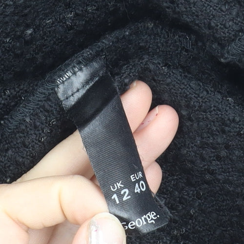 Moda at George Womens Black Bouclé Blazer Jacket Size 12