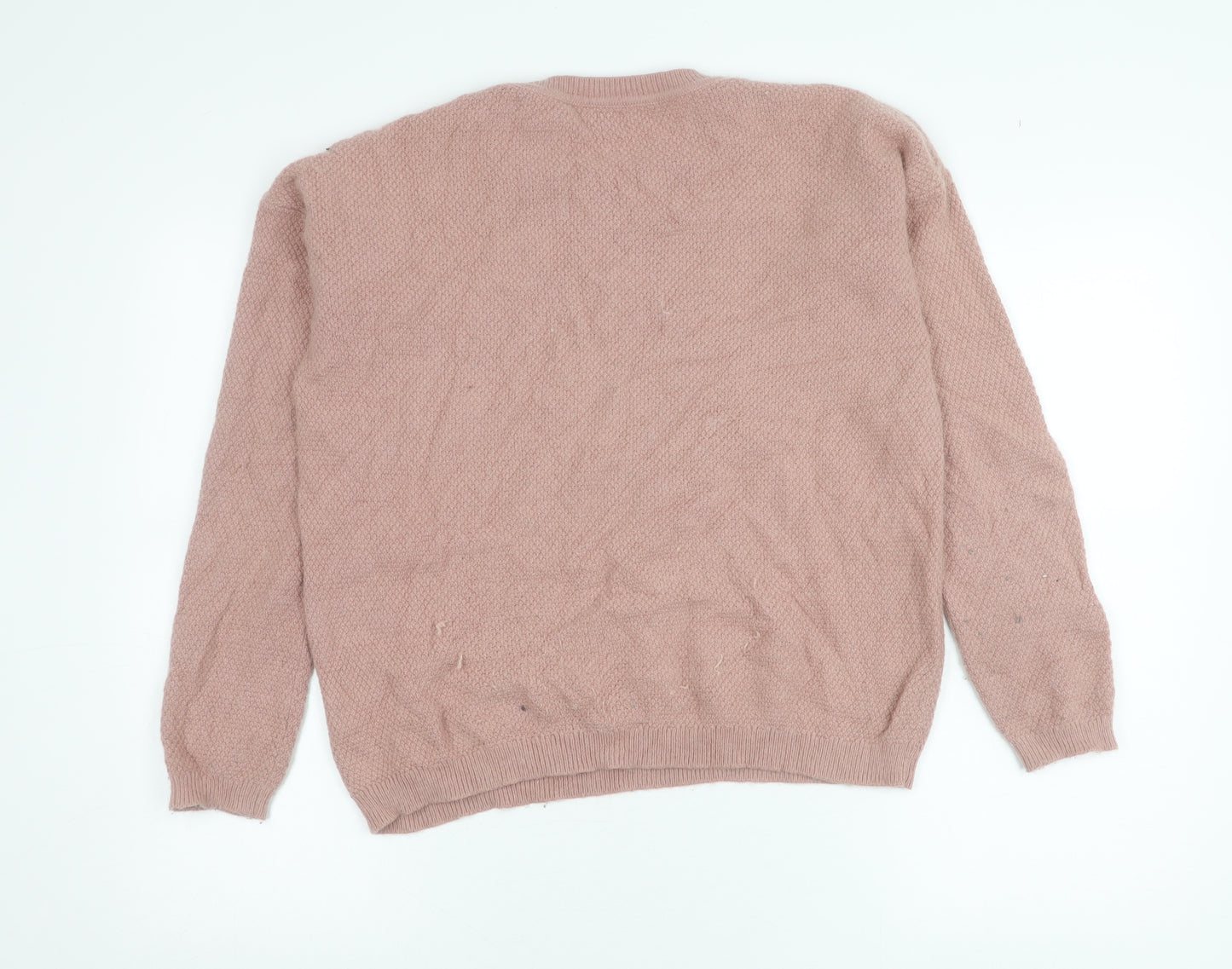 Hobbs Women Pink Angora Blend Crew Neck Jumper Size 6