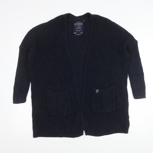 Superdry Women’s Blue Chunky Knit Cotton Cardigan Size M