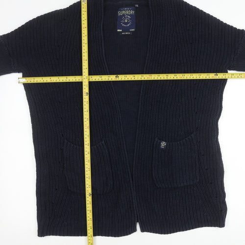 Superdry Women’s Blue Chunky Knit Cotton Cardigan Size M