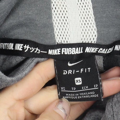 Nike Boys Grey XS Dri-Fit Half Zip Sweatshirt Football Training Top