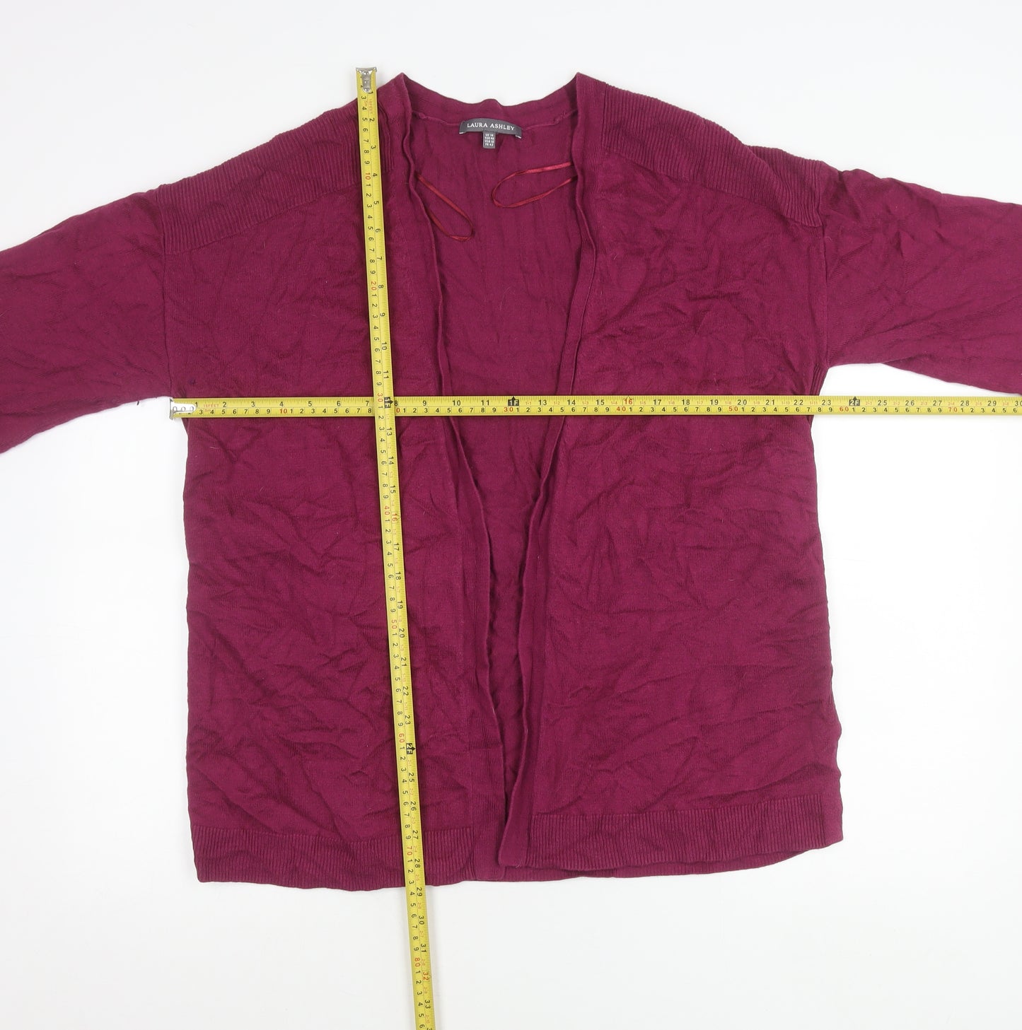 Laura Ashley Womens Purple Cardigan Size 14 Cotton Cashmere Blend