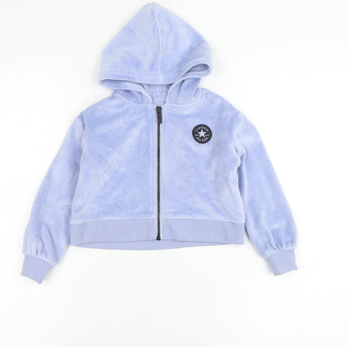 Converse Girls Blue Hooded Velour Zip Jacket 2-3 Years