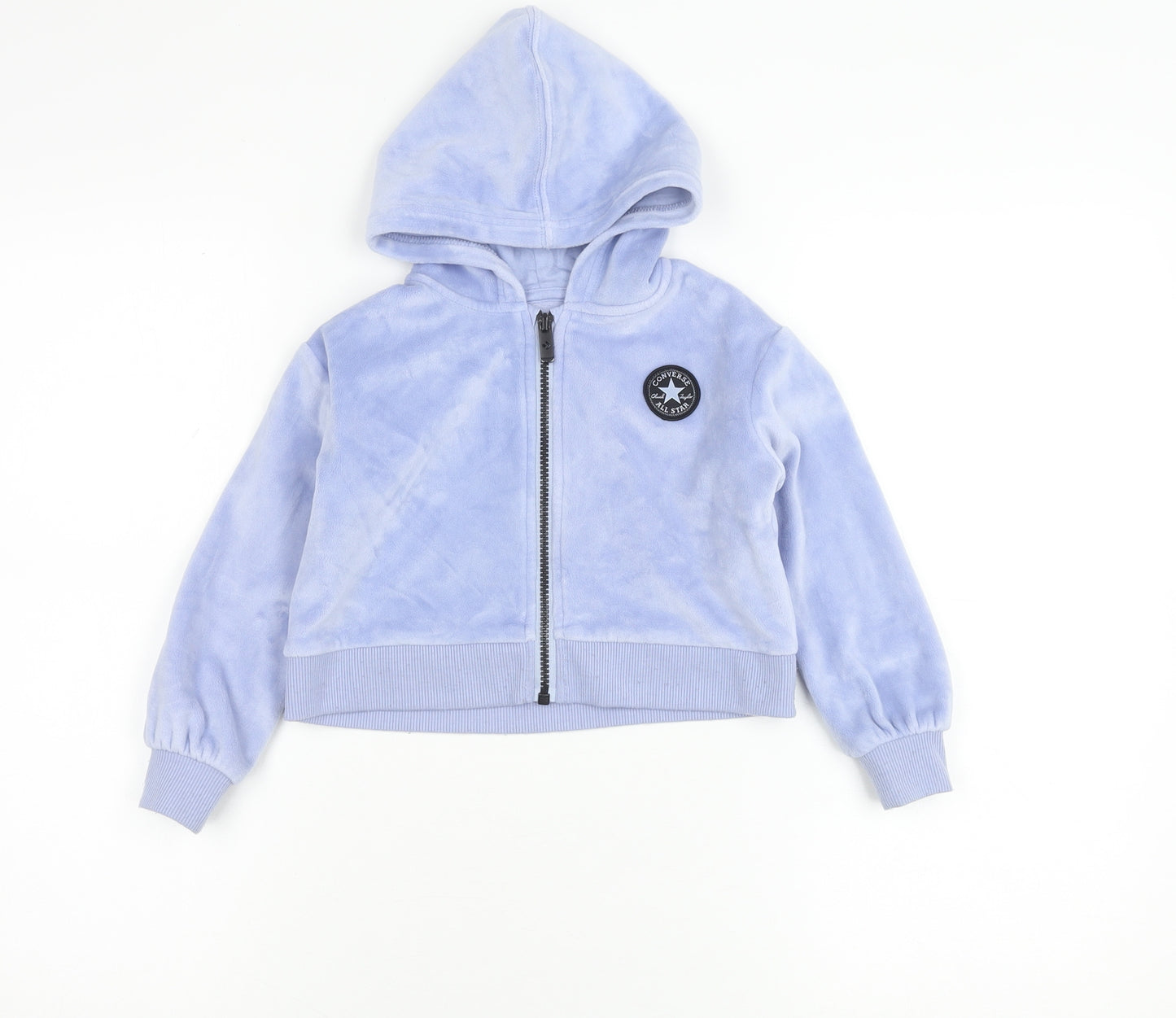 Converse Girls Blue Hooded Velour Zip Jacket 2-3 Years