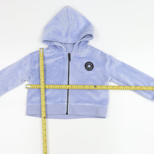 Converse Girls Blue Hooded Velour Zip Jacket 2-3 Years