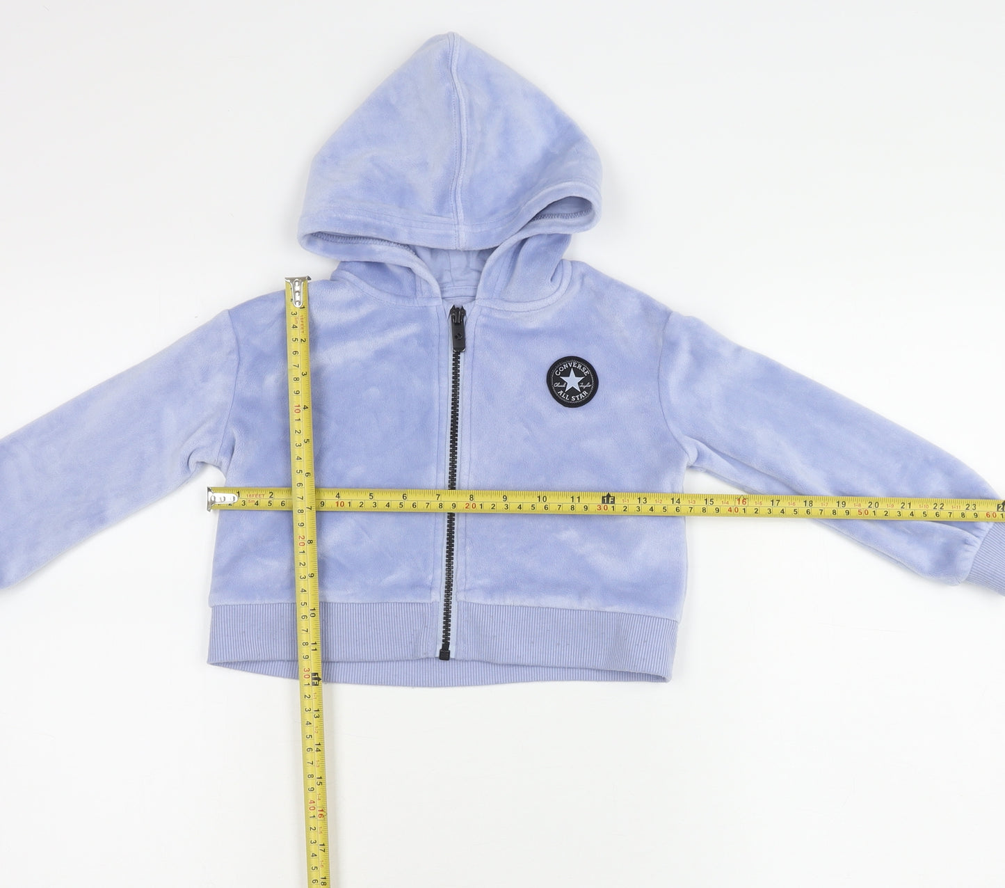 Converse Girls Blue Hooded Velour Zip Jacket 2-3 Years