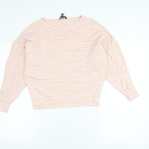 Phase Eight Womens Pink XS Pullover Boat Neck Jumper Knitwear