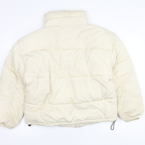 Pull&Bear Womens Ivory Puffer Jacket Size 12 Polyester Casual Winter