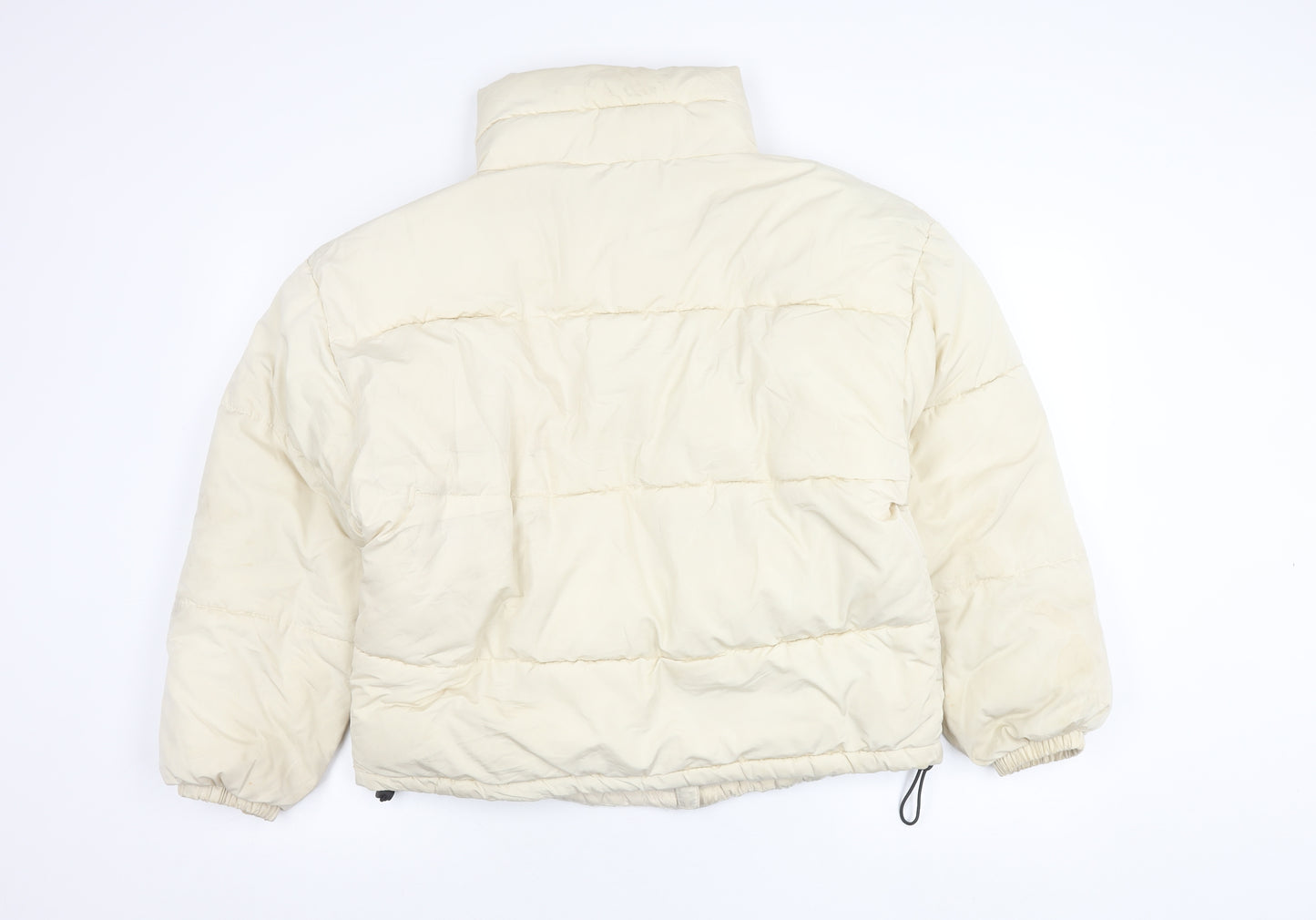 Pull&Bear Womens Ivory Puffer Jacket Size 12 Polyester Casual Winter