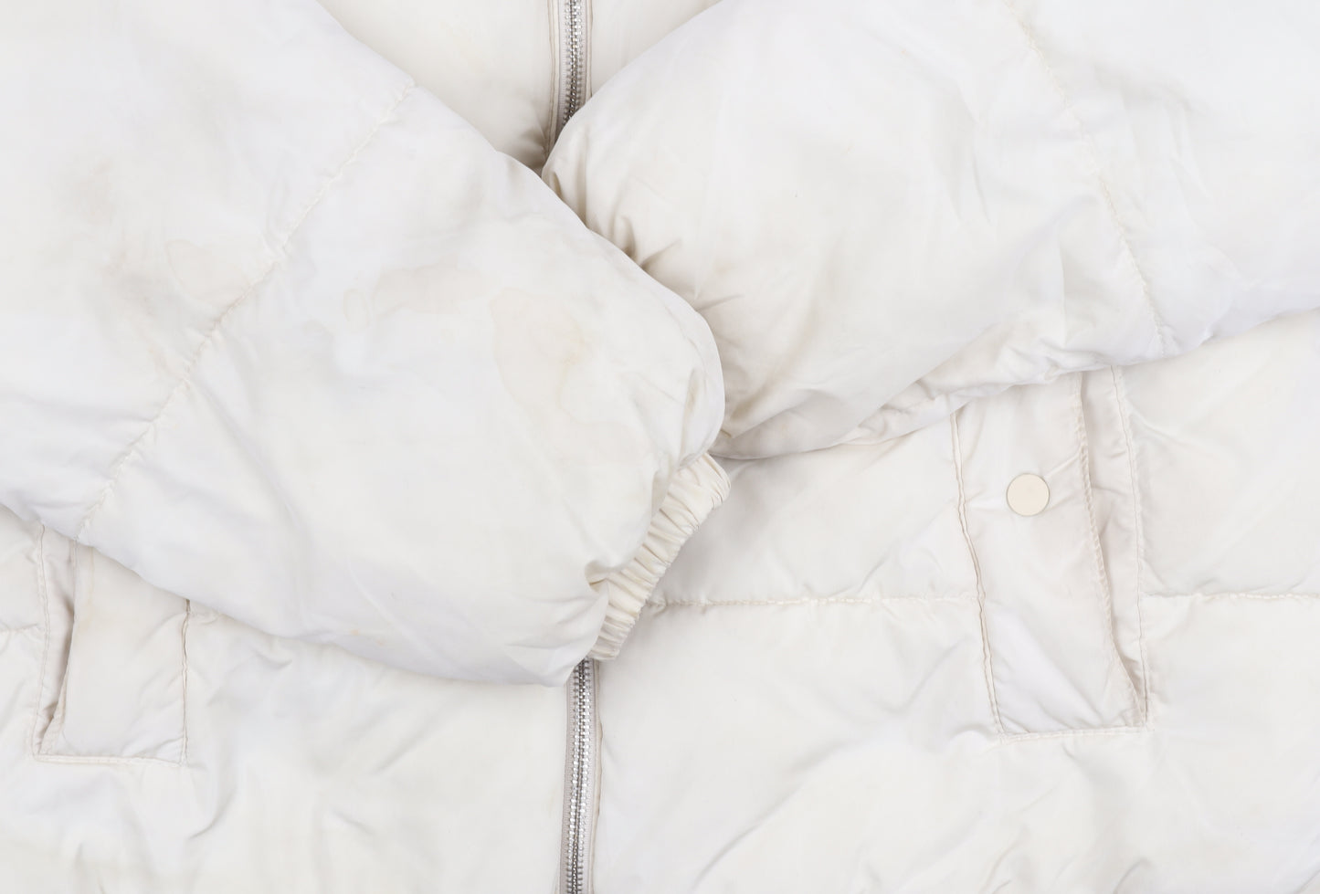 Pull&Bear Womens Ivory Puffer Jacket Size 12 Polyester Casual Winter