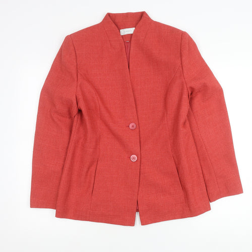 Classics Womens Red Size 12 Tailored Two-Button Suit Jacket