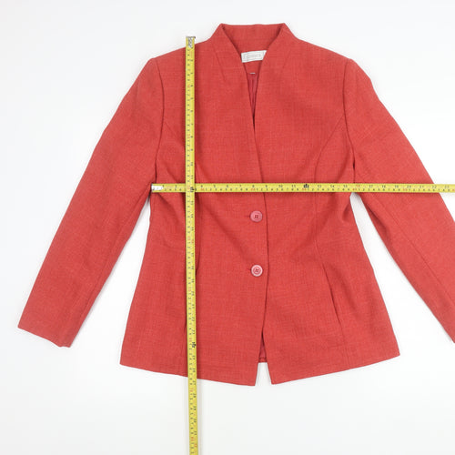 Classics Womens Red Size 12 Tailored Two-Button Suit Jacket
