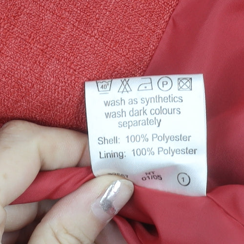 Classics Womens Red Size 12 Tailored Two-Button Suit Jacket