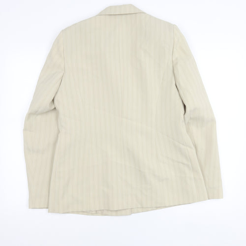 Dorothy Perkins Women’s Beige Pinstripe Blazer Size 14 Tailored Work Jacket