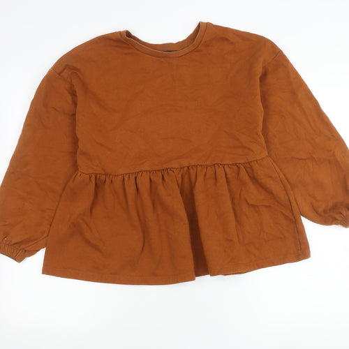 Zara Women’s Brown Tunic Jumper S Long Sleeve Crew Neck