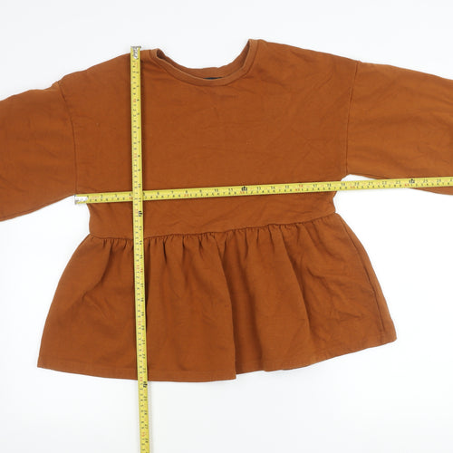 Zara Women’s Brown Tunic Jumper S Long Sleeve Crew Neck