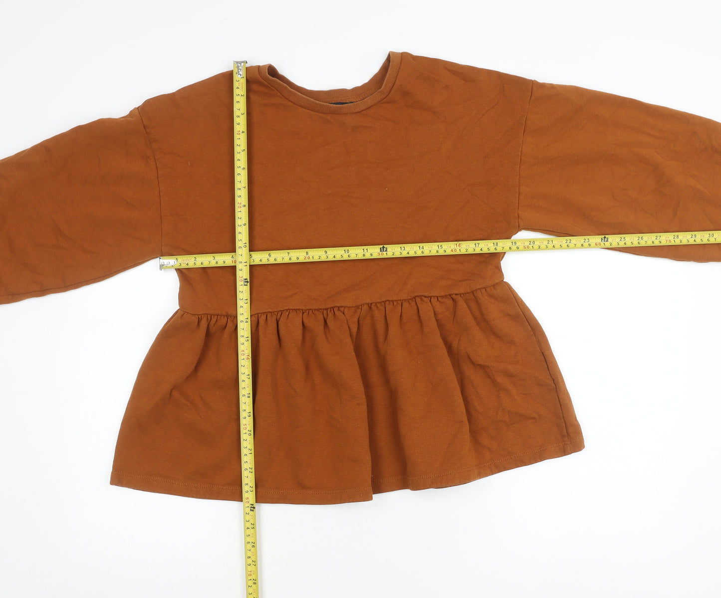 Zara Women’s Brown Tunic Jumper S Long Sleeve Crew Neck