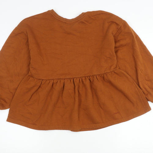 Zara Women’s Brown Tunic Jumper S Long Sleeve Crew Neck
