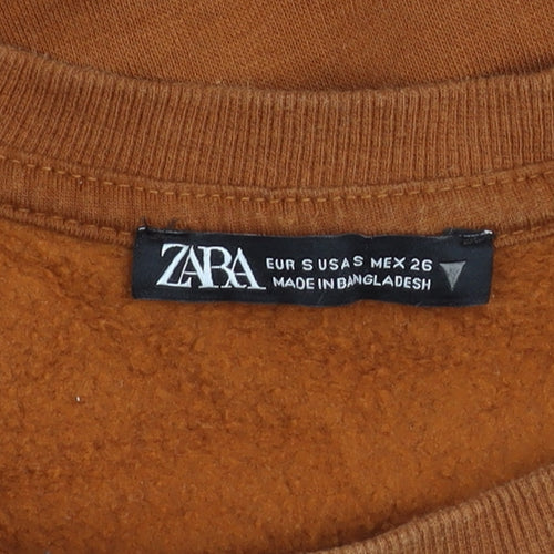 Zara Women’s Brown Tunic Jumper S Long Sleeve Crew Neck