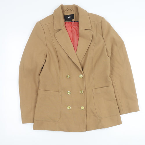 H&M Women’s Brown Double-Breasted Blazer Jacket UK 10