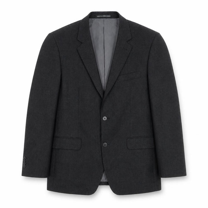 F&F Men’s Grey 38R Blazer Jacket Two-Button Notch Lapel Formal