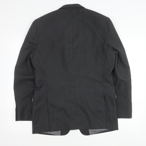 F&F Men’s Grey 38R Blazer Jacket Two-Button Notch Lapel Formal