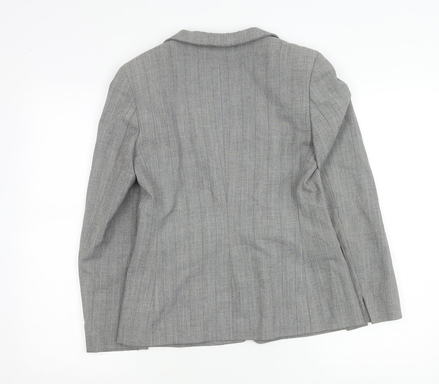 Marks and Spencer Women Grey Pinstripe Petite Suit Jacket Size 8P