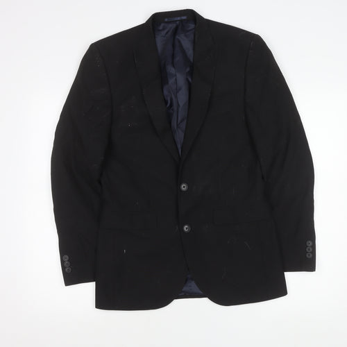 Next Womens Black Suit Jacket Size 10 Regular Tailored Two Button Workwear