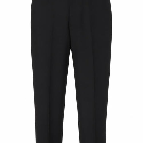 Moss Bros Men's Black Wool Blend Dress Trousers 38S Regular Fit