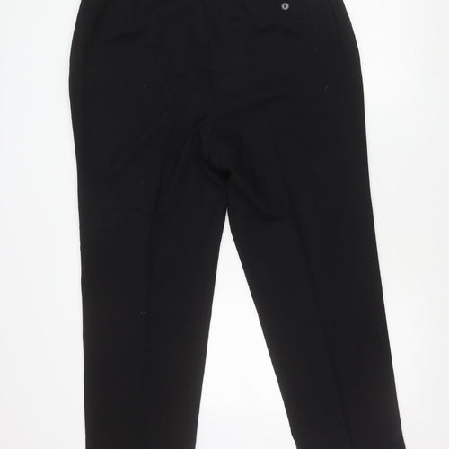 Moss Bros Men's Black Wool Blend Dress Trousers 38S Regular Fit