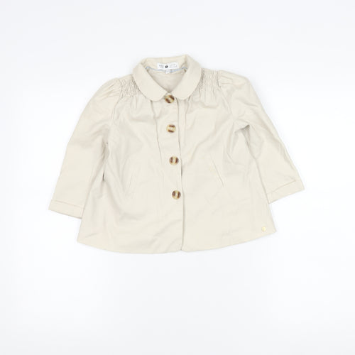 Marks and Spencer Girls Beige Coat 2-3 Years Basic Mid-Length Lined