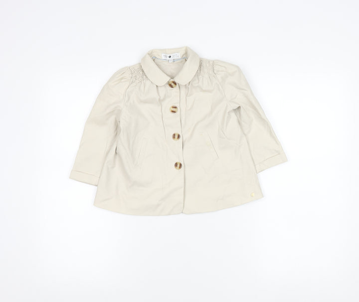 Marks and Spencer Girls Beige Coat 2-3 Years Basic Mid-Length Lined