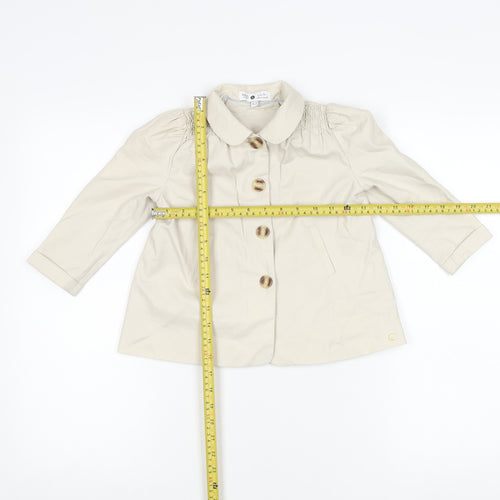 Marks and Spencer Girls Beige Coat 2-3 Years Basic Mid-Length Lined