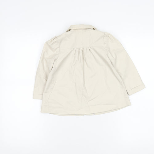 Marks and Spencer Girls Beige Coat 2-3 Years Basic Mid-Length Lined