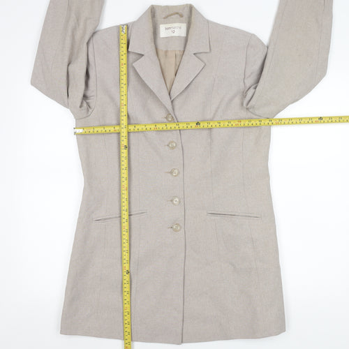 Bonmarché Women’s Beige Size 12 Long Suit Jacket Blazer