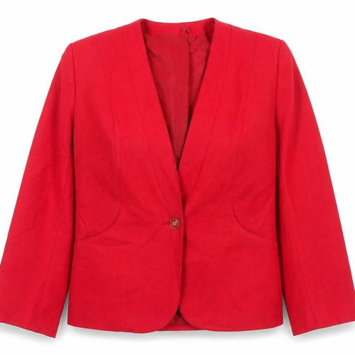 Debenhams Women Red Blazer Size 16 Tailored Single-Breasted Jacket