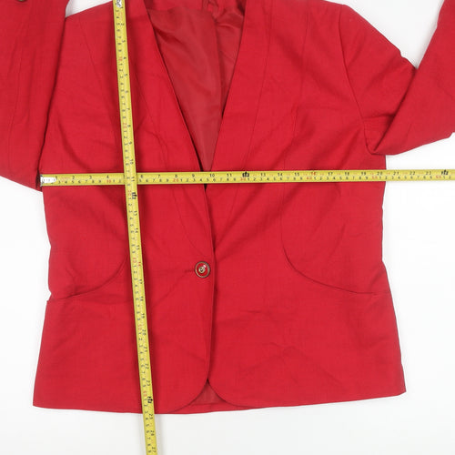 Debenhams Women Red Blazer Size 16 Tailored Single-Breasted Jacket
