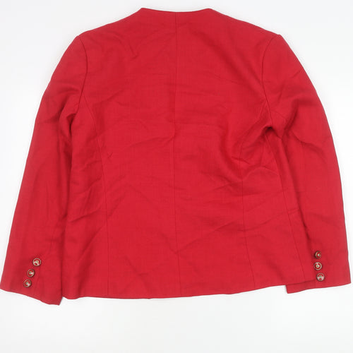 Debenhams Women Red Blazer Size 16 Tailored Single-Breasted Jacket
